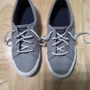 Sperry Grey Canvas Lace-Up Sneakers